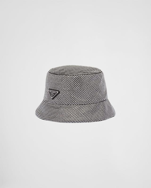 Satin bucket hat with crystals Product Image