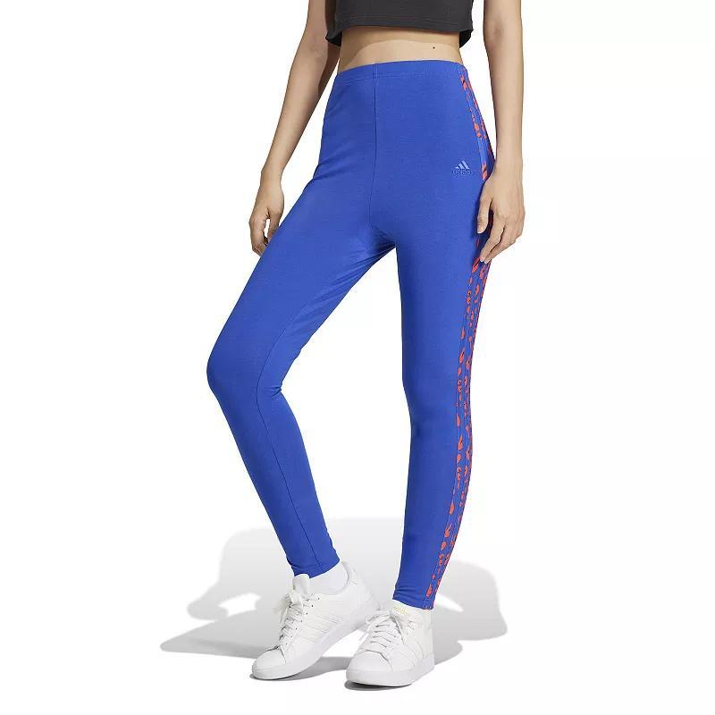 Womens adidas Essentials 3-Stripes Animal Print Leggings Product Image