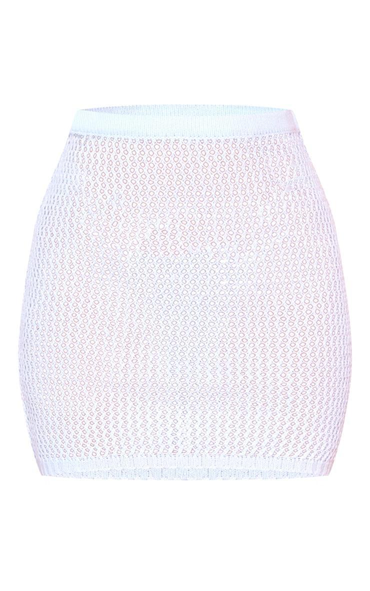 Petite Light Blue Knitted Mini Skirt Product Image