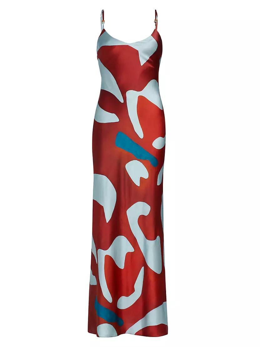 Womens Reflexin Frankie Geometric Slip Maxi Dress Product Image