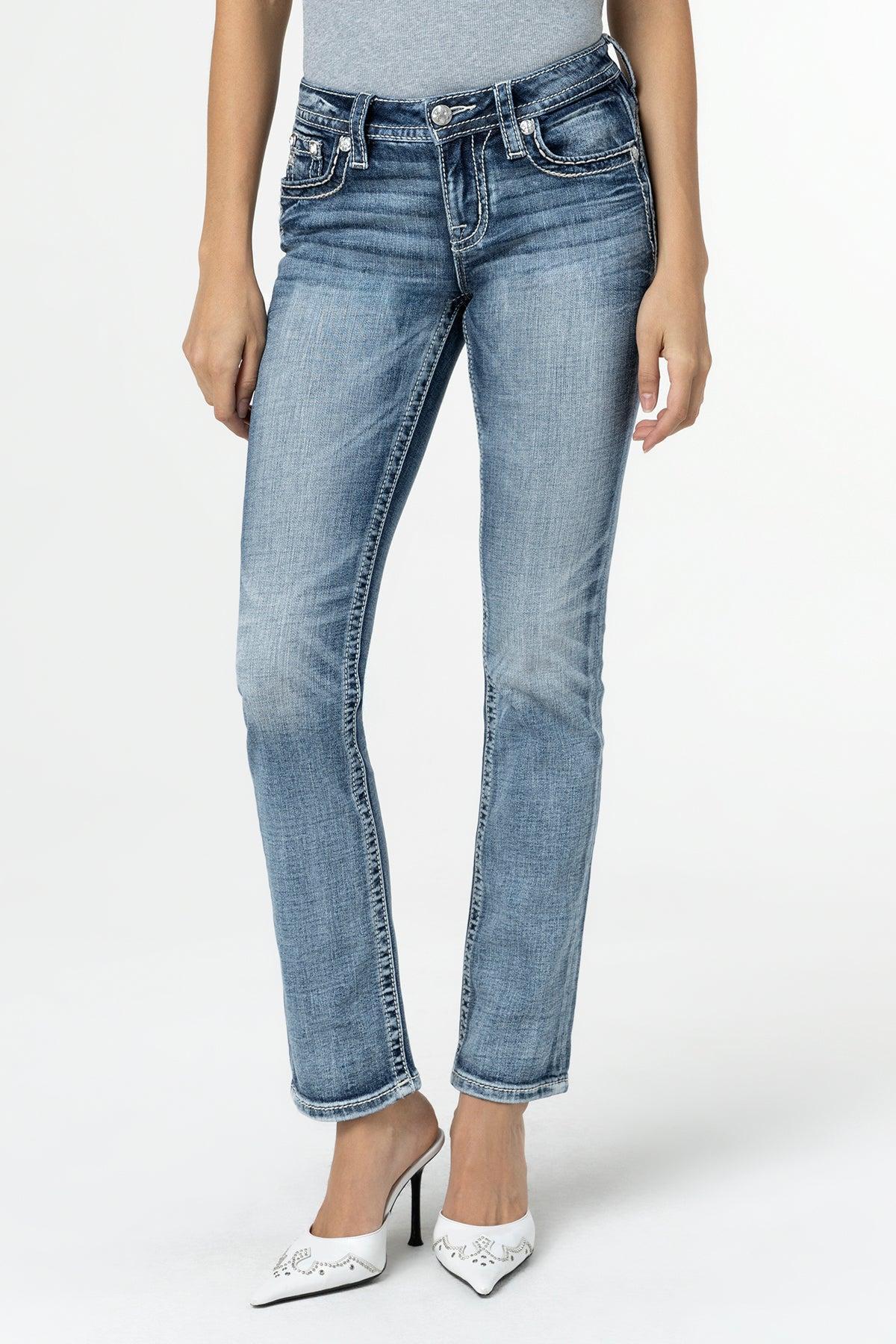 Coral Aztec Straight Jeans Product Image