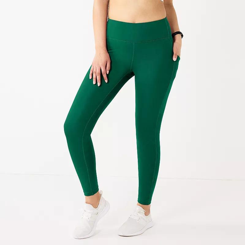 Petite Tek Gear Ultrastretch High-Waisted 7/8 Leggings with Side Pockets, Womens Product Image