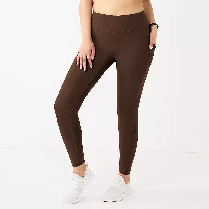 Petite Tek Gear Ultrastretch High-Waisted 7/8 Leggings with Side Pockets, Womens Product Image