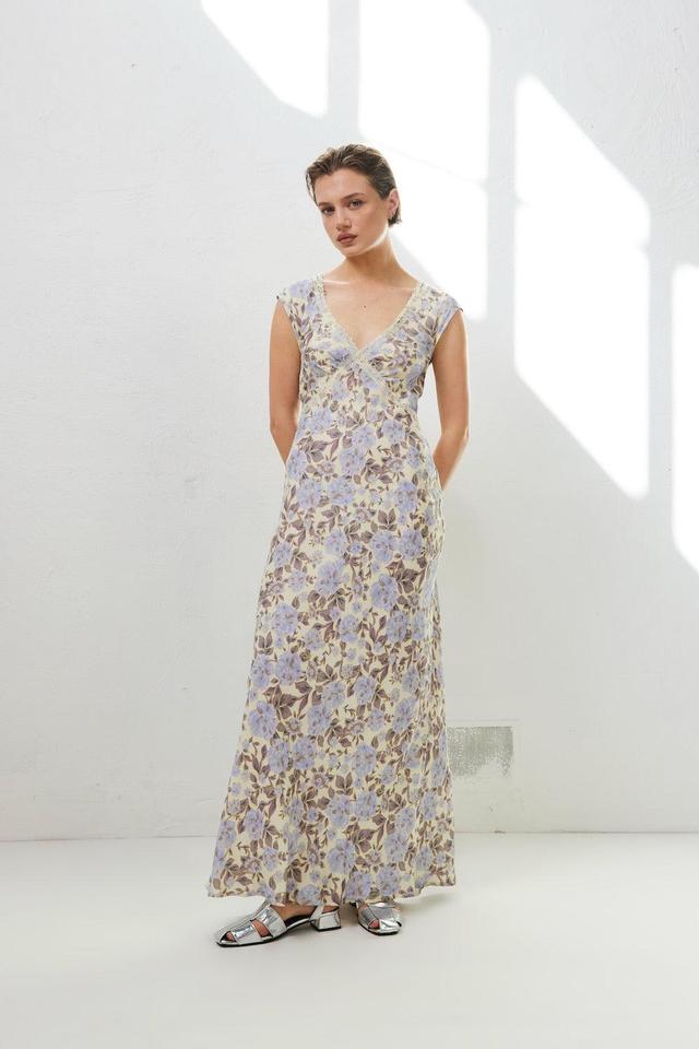 Paris In The 90's Bias Cut Maxi Dress Floral Product Image