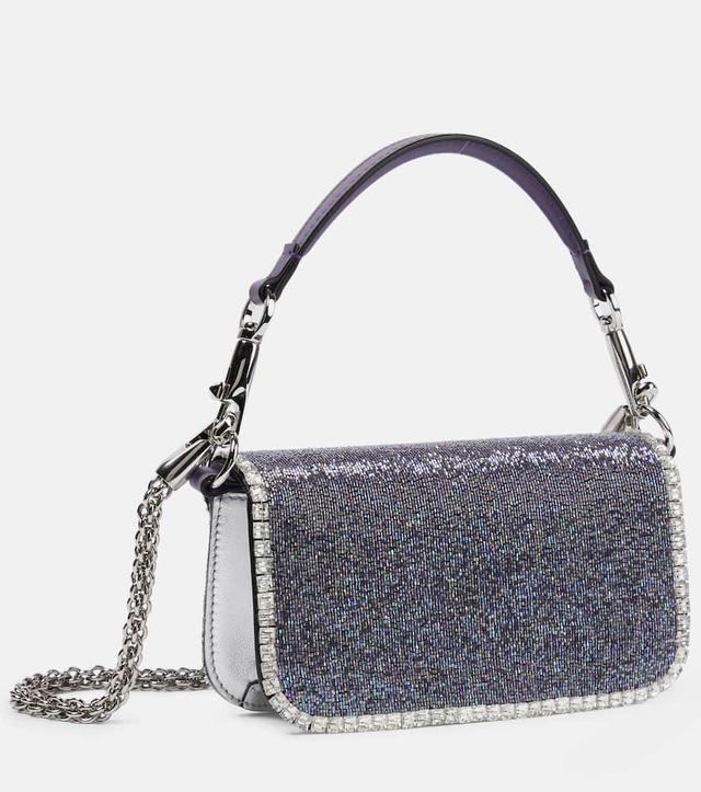 VALENTINO GARAVANI Locò Small Embellished Shoulder Bag In Purple Product Image