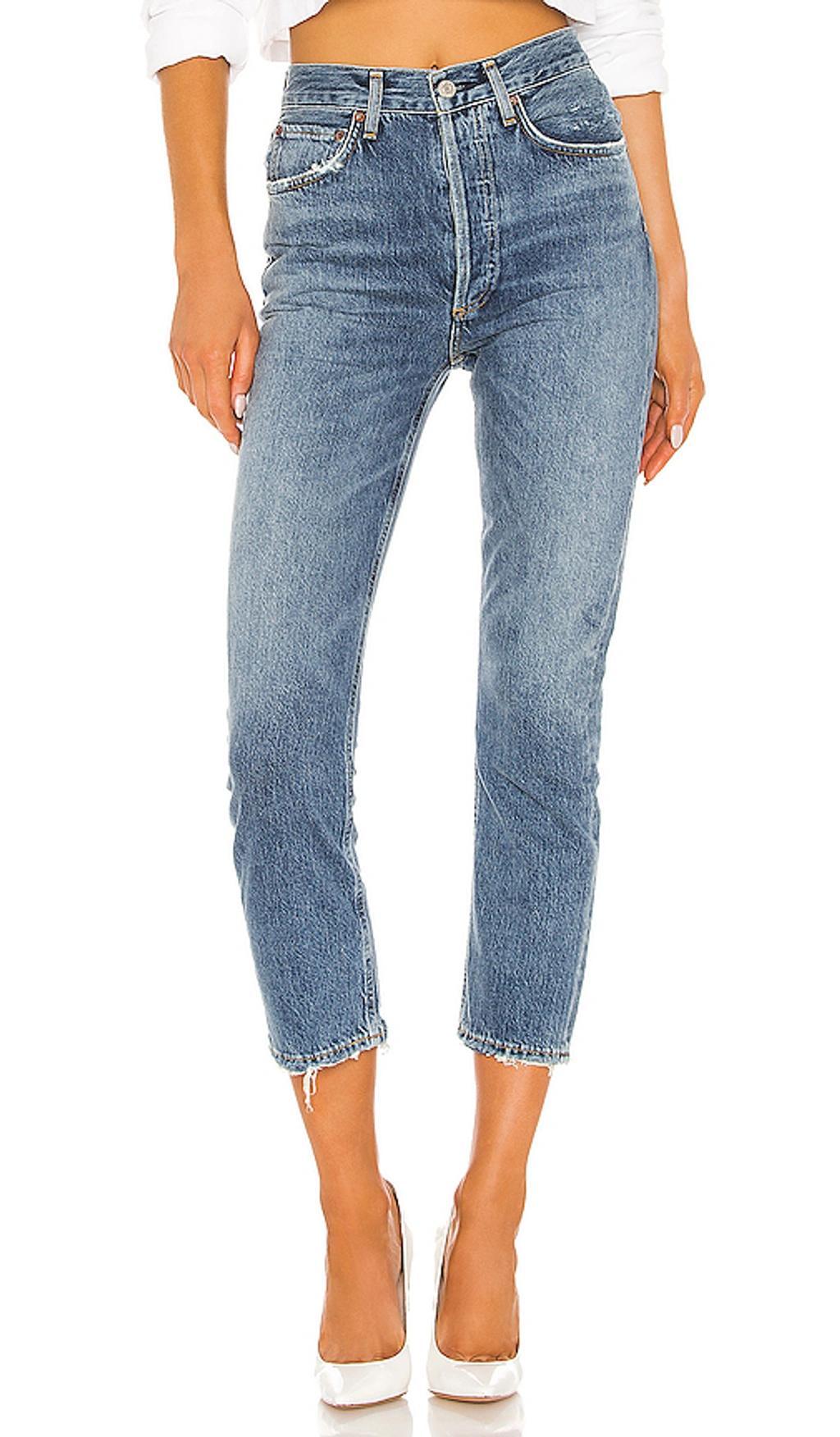 Riley High Rise Straight Crop Jeans In Frequency Product Image