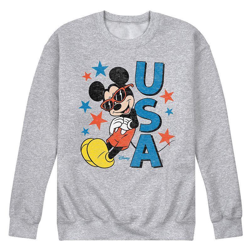 Disneys Mickey Mouse Mens Sunglasses USA Fleece Sweatshirt Med Grey Product Image