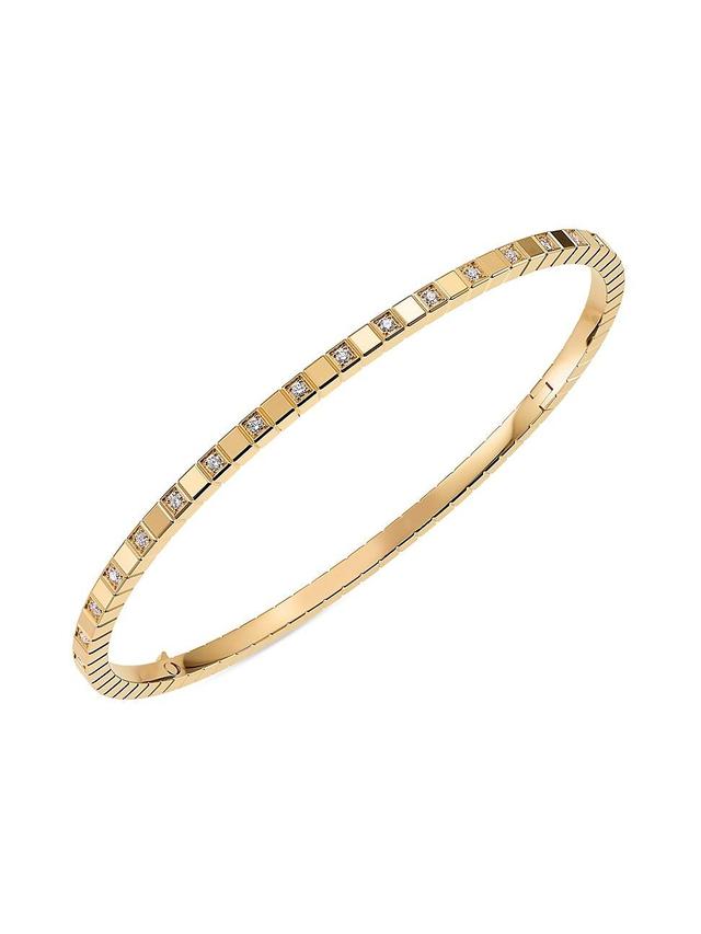 Womens Ice Cube 18K Yellow Gold & Diamond Bangle Product Image