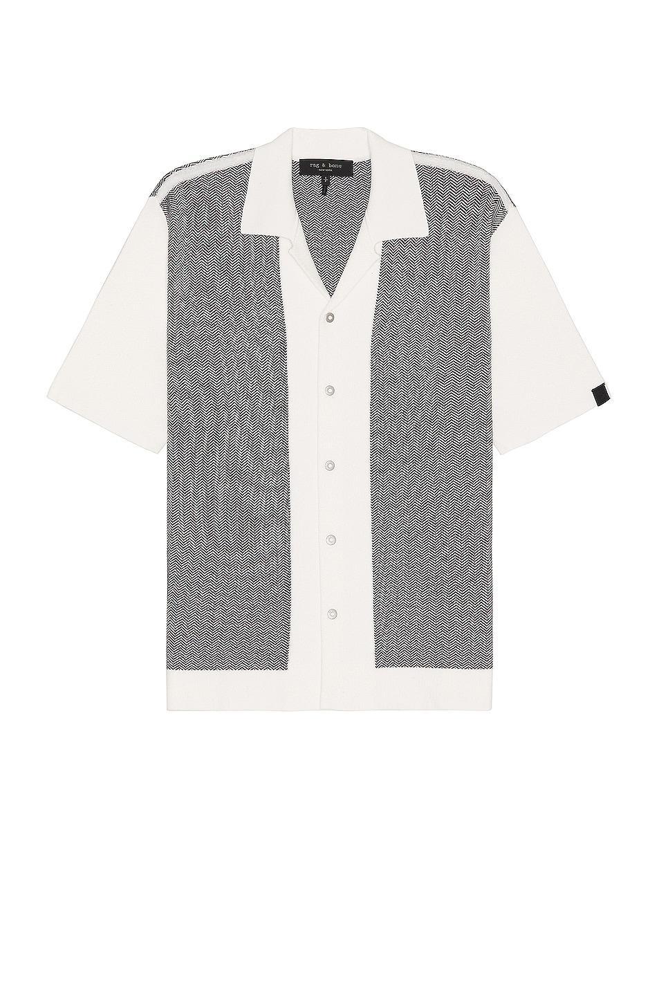 rag & bone Avery Herringbone Knit Snap Front Shirt Product Image