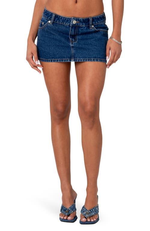 Edikted Spencer Low Rise Denim Micro Skirt Product Image