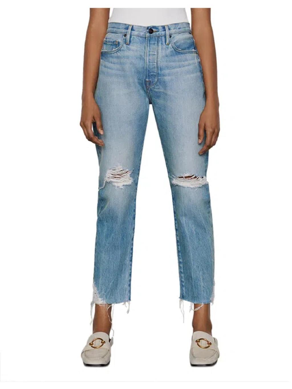 FRAME Le Original Womens Destroyed Denim Cropped Jeans In Multi product image