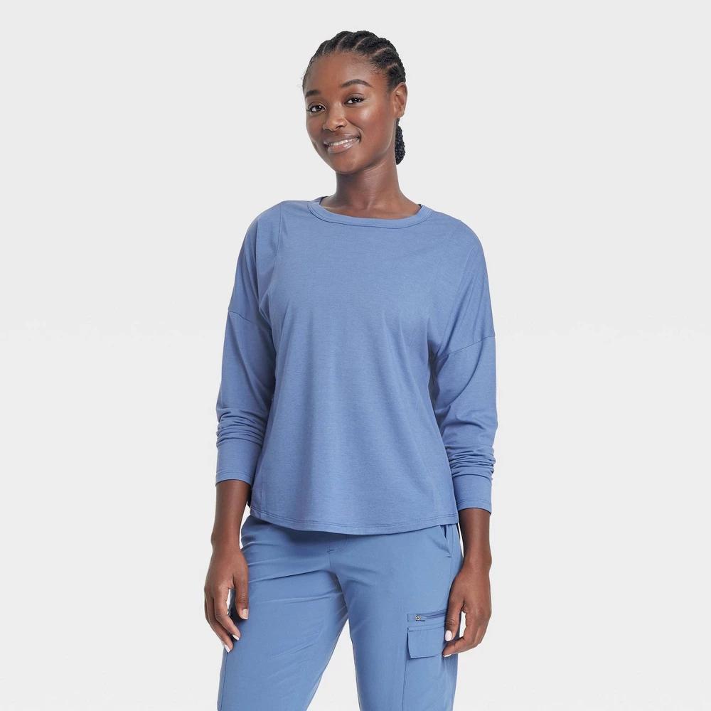 Womens Leggings-Friendly Long Sleeve Top - All In Motion Blue product image