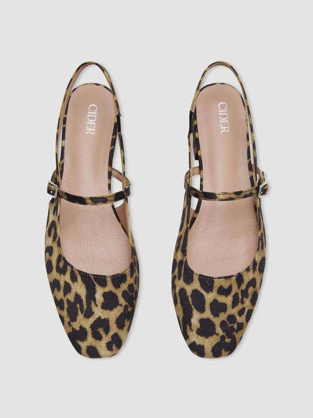 LEOPARD PRINT BUCKLE SLINGBACK FLATS Product Image