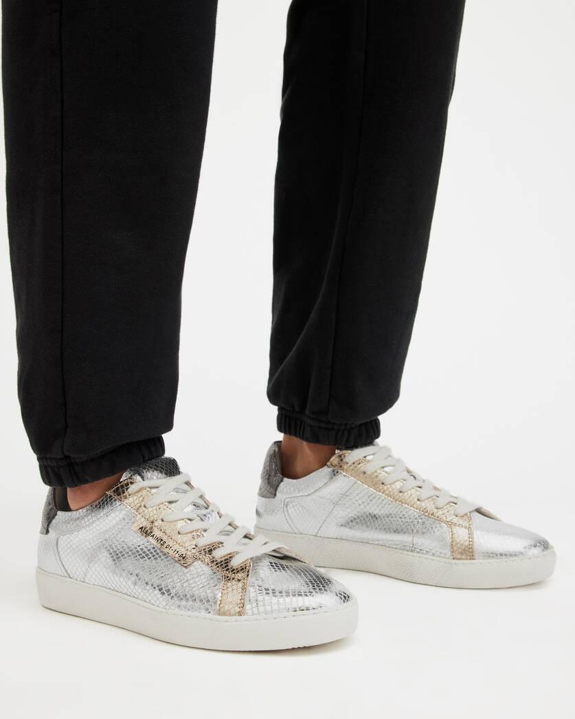 Sheer Metallic Leather Sneakers Product Image