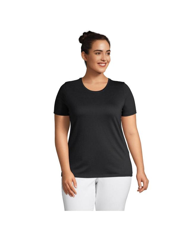 Plus Size Lands End Relaxed Supima Cotton Crewneck Tee, Womens Product Image