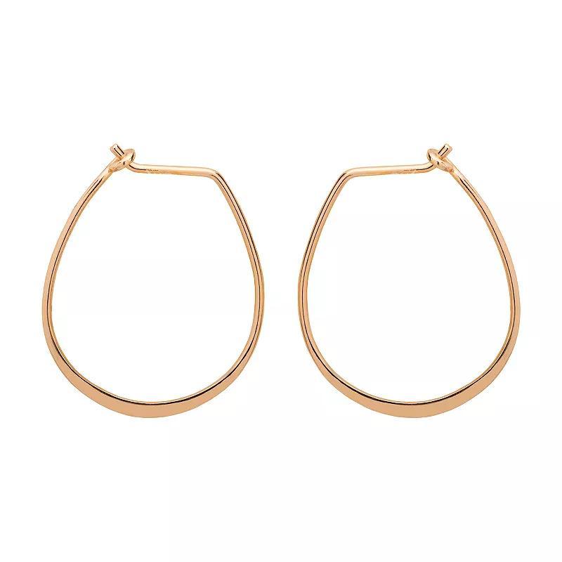 Emberly Gold Tone Oval Flat Hoop Earrings, Womens Product Image