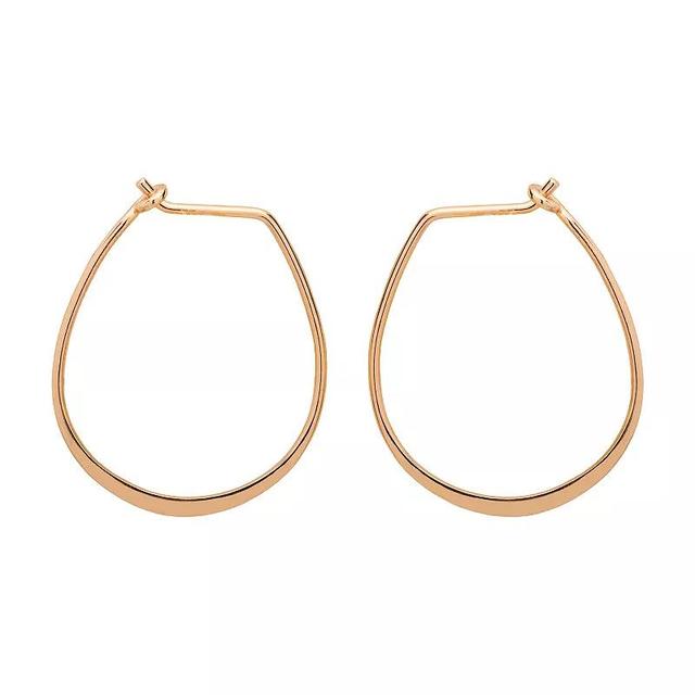 Emberly Gold Tone Oval Flat Hoop Earrings, Womens, None Product Image