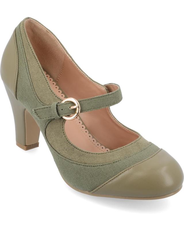 Journee Collection Siri Womens Mary Jane Pumps Dark Green Product Image