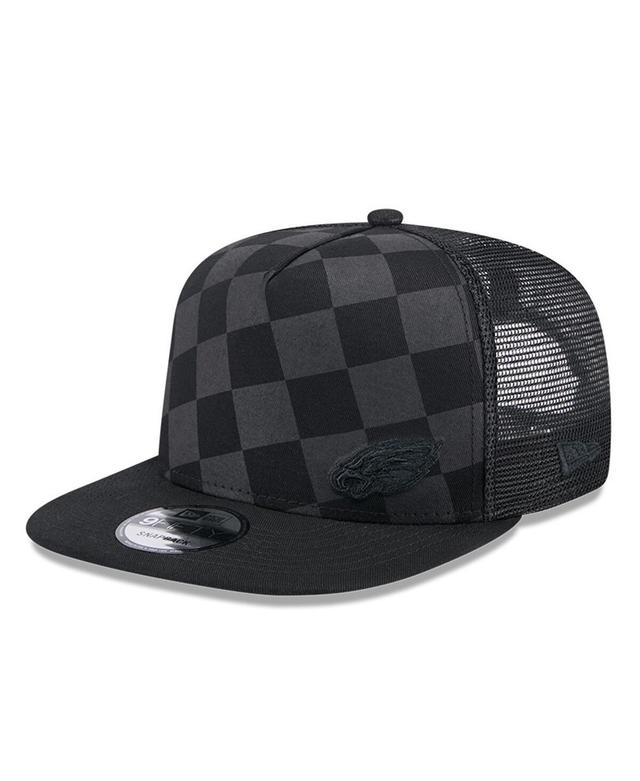 Mens New Era Black Philadelphia Eagles Check Mate 9FIFTY Trucker Snapback Hat Product Image