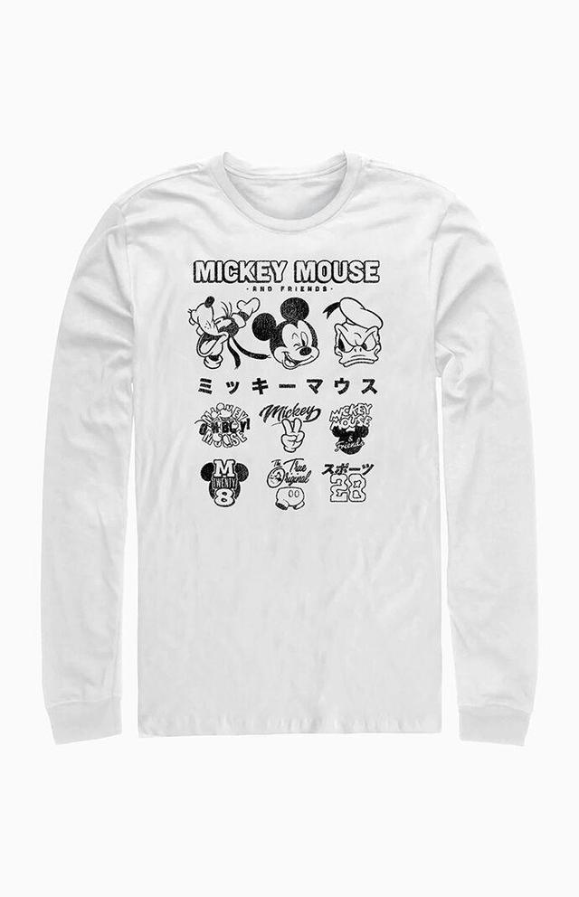 Mens Mickey Mouse Icons Long Sleeve T-Shirt Product Image