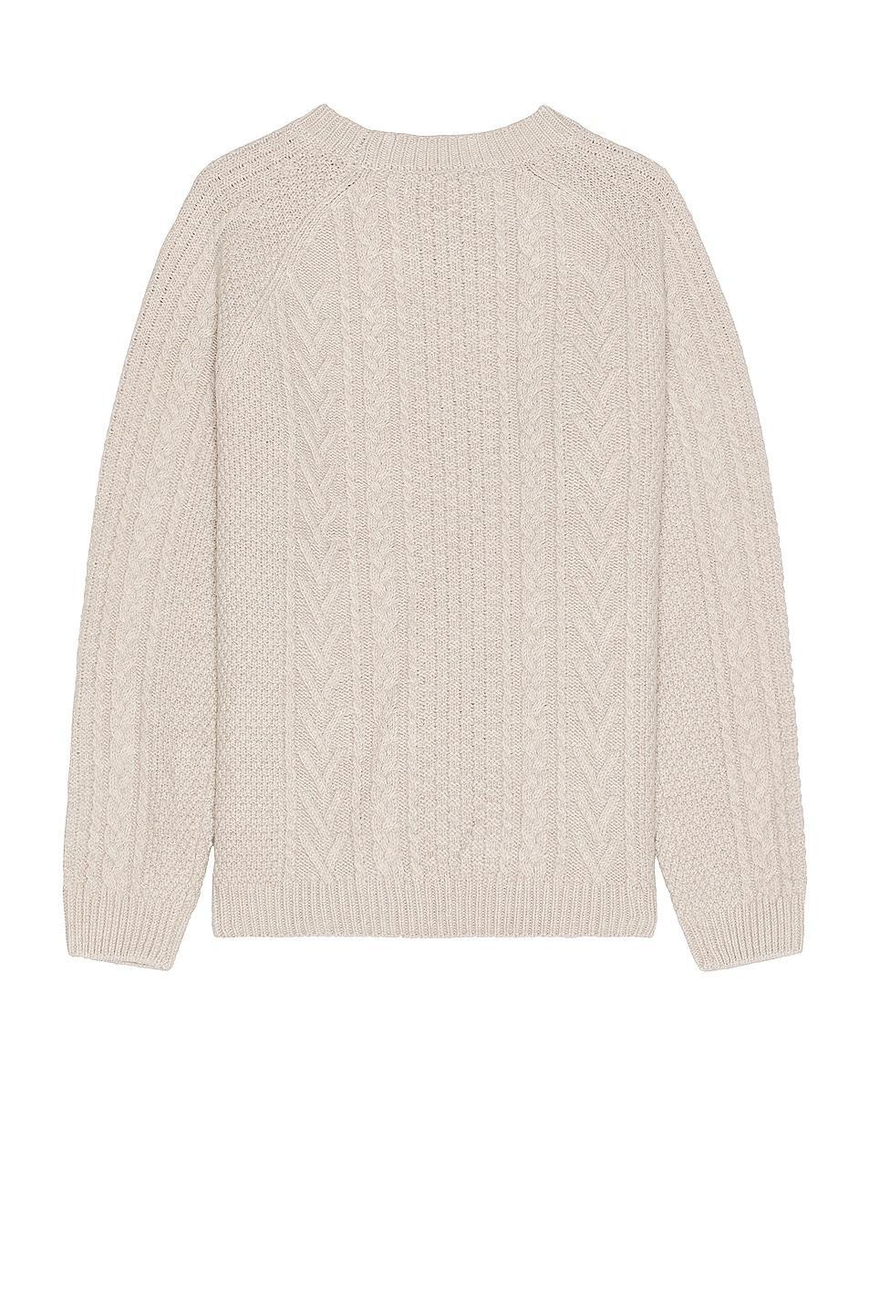 Schott Merino Wool Fisherman Sweater in Cream Product Image