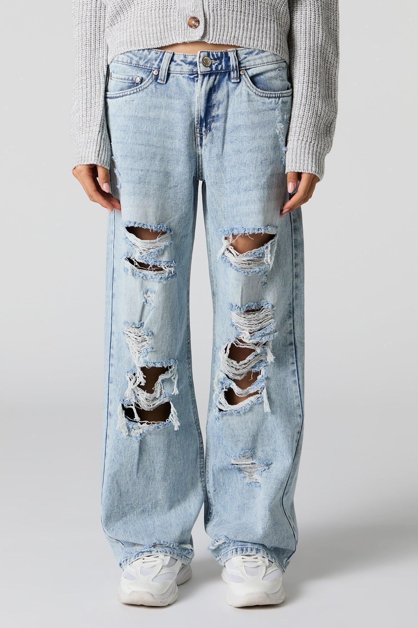 Medium Wash Distressed Low Rise Skater Jean Female Product Image