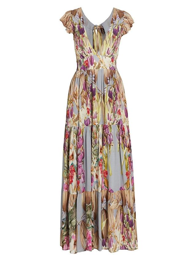 Womens Eterna Mila Plunge Floral Maxi Dress Product Image