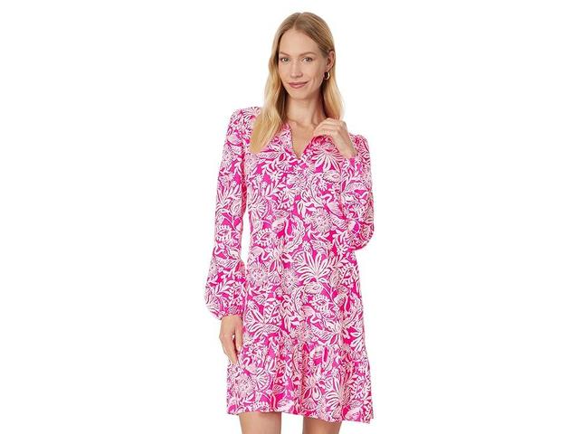 Lilly Pulitzer Alyssa Long Sleeve Dress (Passion Fruit Absolutely Flamazing) Women's Dress Product Image