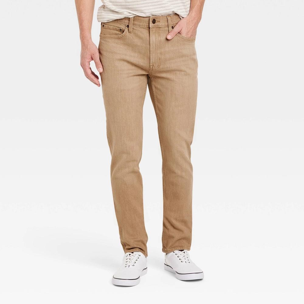 Mens Slim Fit Jeans - Goodfellow & Co Khaki 40x34 Product Image