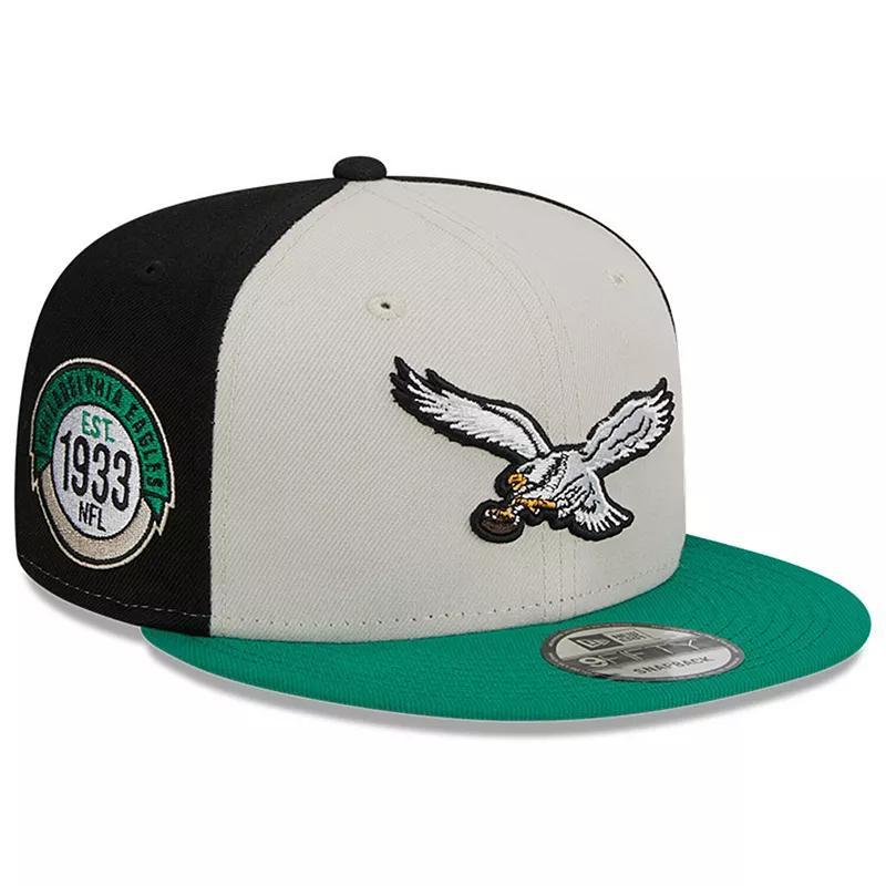 Mens New Era Cream Philadelphia Eagles 2023 Sideline Historic 9FIFTY Snapback Hat - Cream Product Image