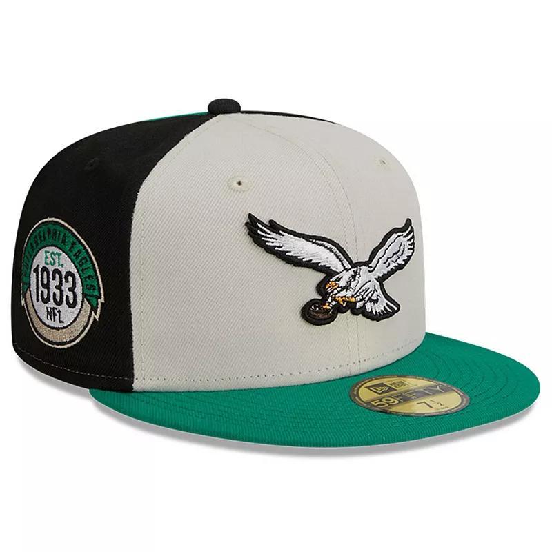 Mens New Era Cream/Kelly Green Philadelphia Eagles 2023 Sideline Historic 59FIFTY Fitted Hat Product Image