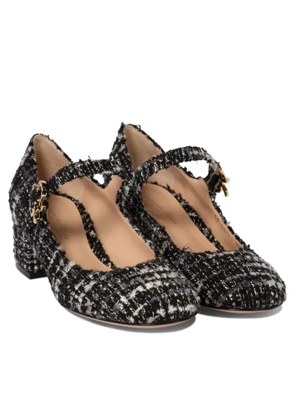 Mary Ribbon 45 Tweed Mary Jane Pumps In Black Product Image