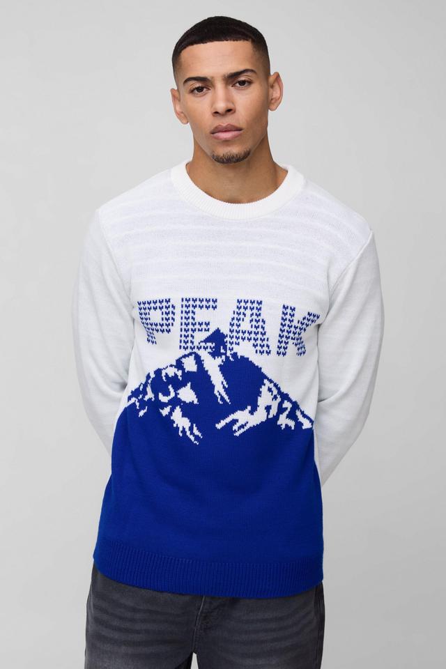 Regular Fit Peak Knitted Sweater | boohooMAN USA Product Image