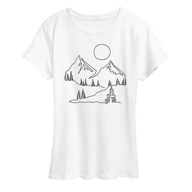 Womens Mountain Line Drawing Graphic Tee Product Image