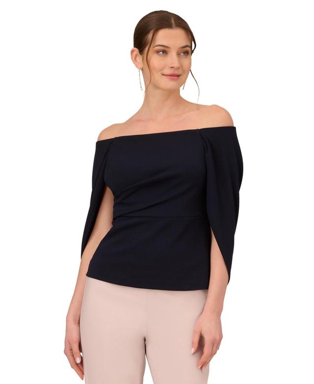 Adrianna Papell Womens Off-The-Shoulder Cape-Sleeve Top Product Image