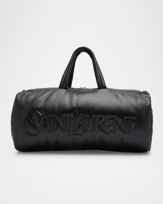 Men's Leather Logo Duffel Bag Product Image