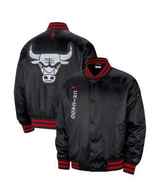 Mens Nike Black Chicago Bulls 2023/24 City Edition Courtside Premier Full-Snap Bomber Jacket Product Image