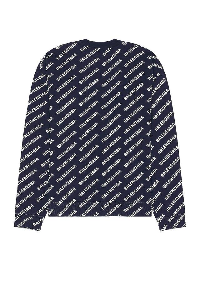 Balenciaga All Over Sweater in Navy Product Image