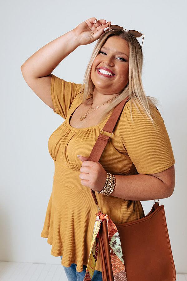 Secret Circle Top in Mustard Curves Product Image