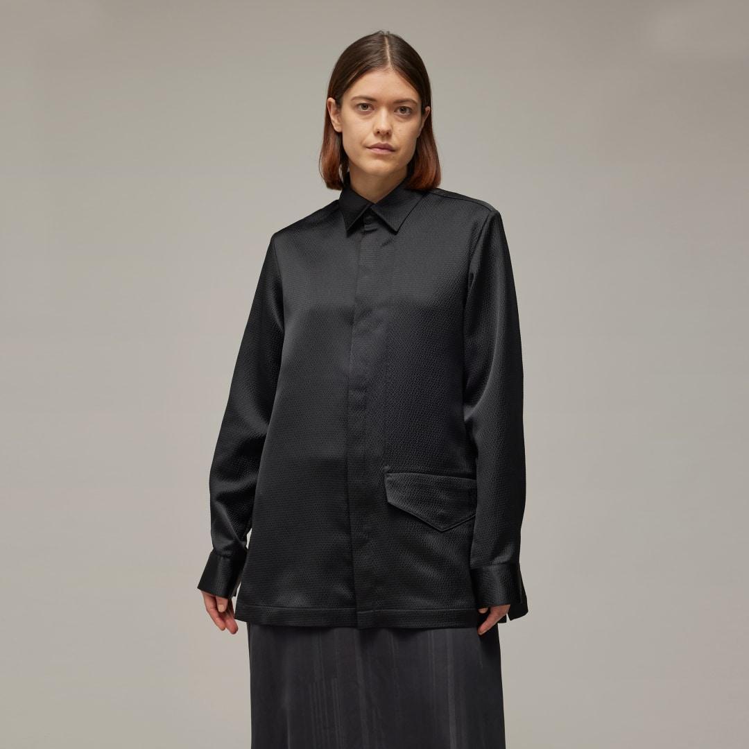 adidas Y-3 Tech Seersucker Shirt Black 2XS Womens Product Image