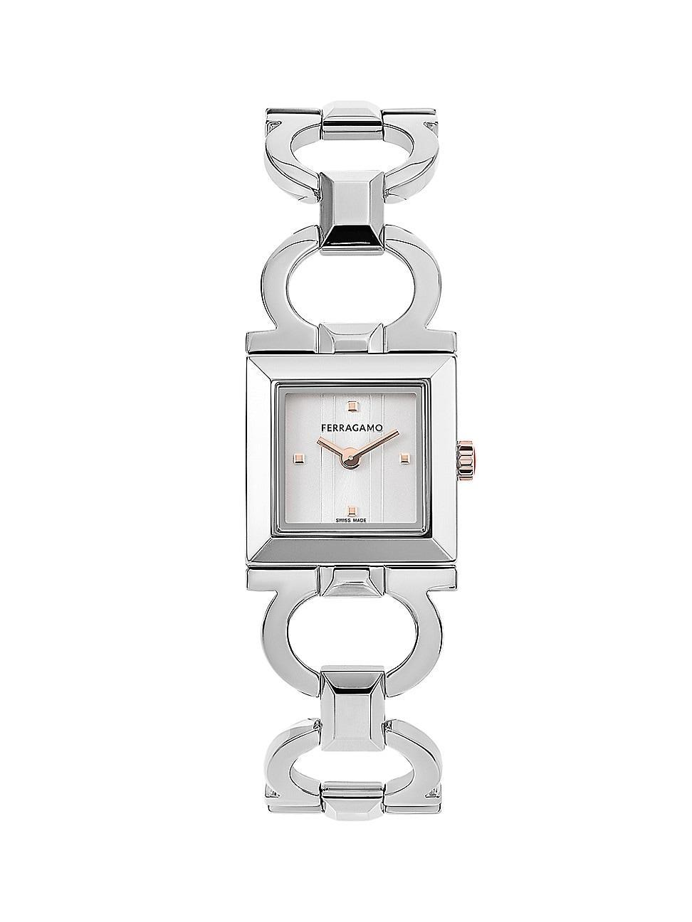 Salvatore Ferragamo Womens Swiss Silver-Tone Bracelet Watch 20mm Product Image