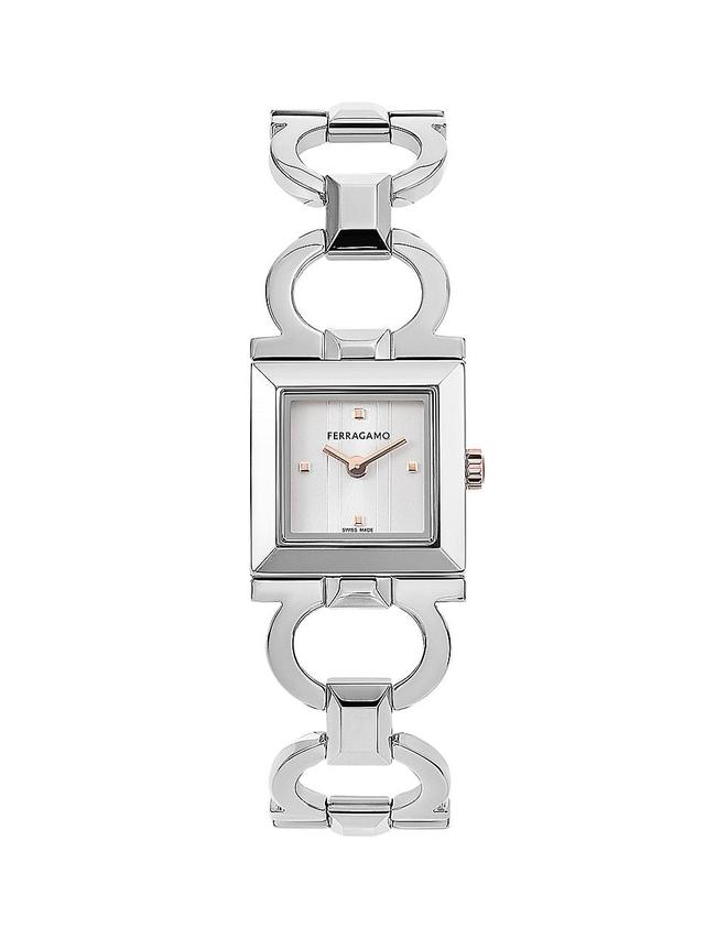 Salvatore Ferragamo Womens Swiss Silver-Tone Bracelet Watch 20mm Product Image