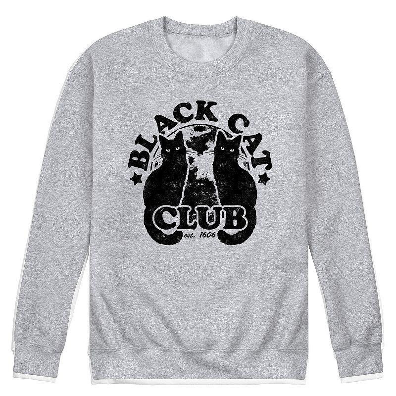 Mens Black Cat Club Fleece Sweatshirt Med Grey Product Image