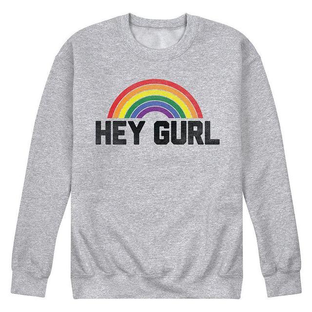 Mens Hey Gurl Fleece Sweatshirt Grey Gray Product Image