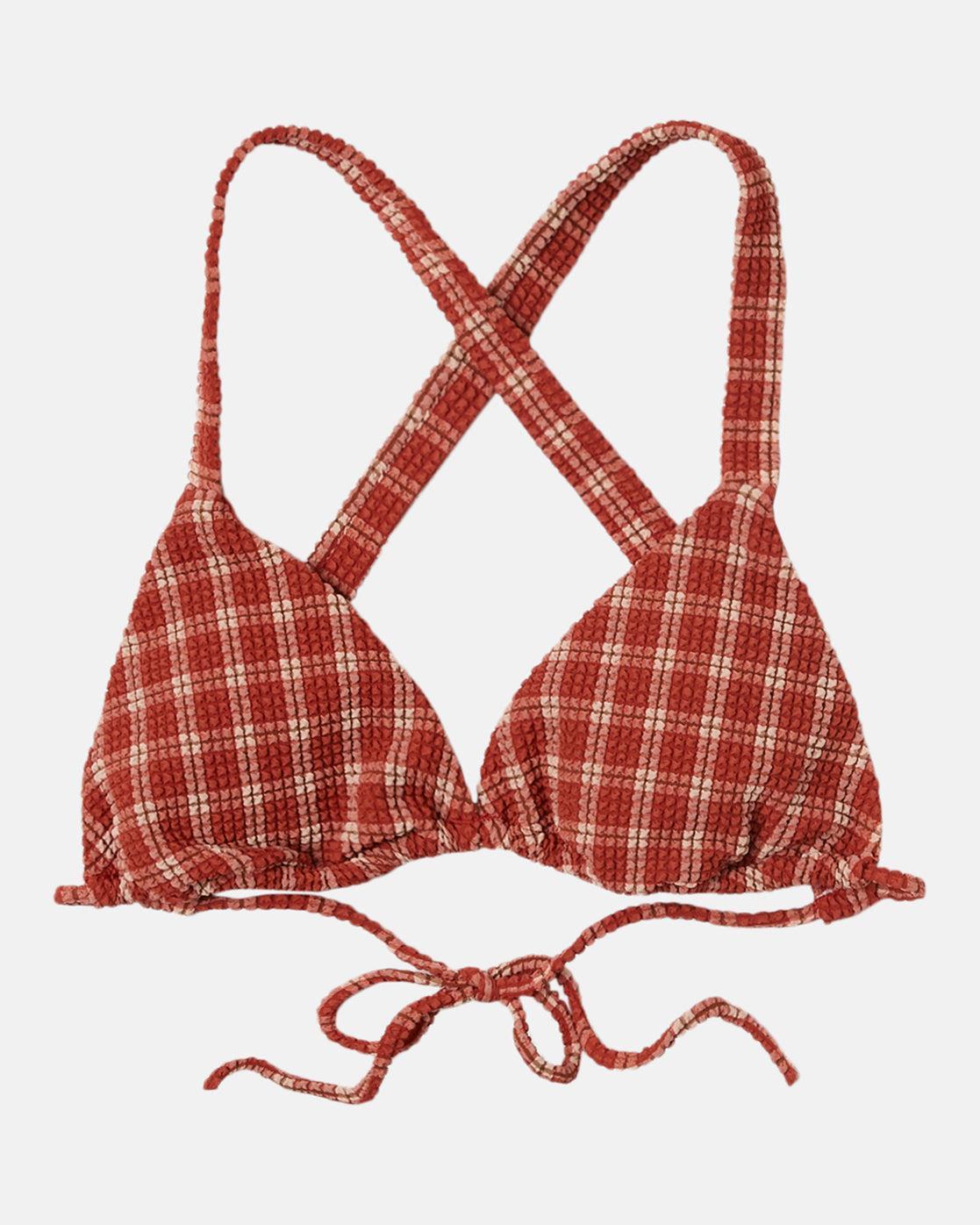 Prepped Wide Strap Triangle Bikini Top - Hot Sauce Product Image