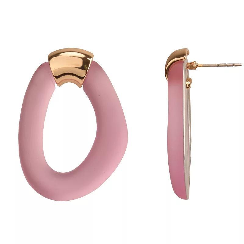 Womens Acrylic Oval Drop Earrings, Pink Product Image