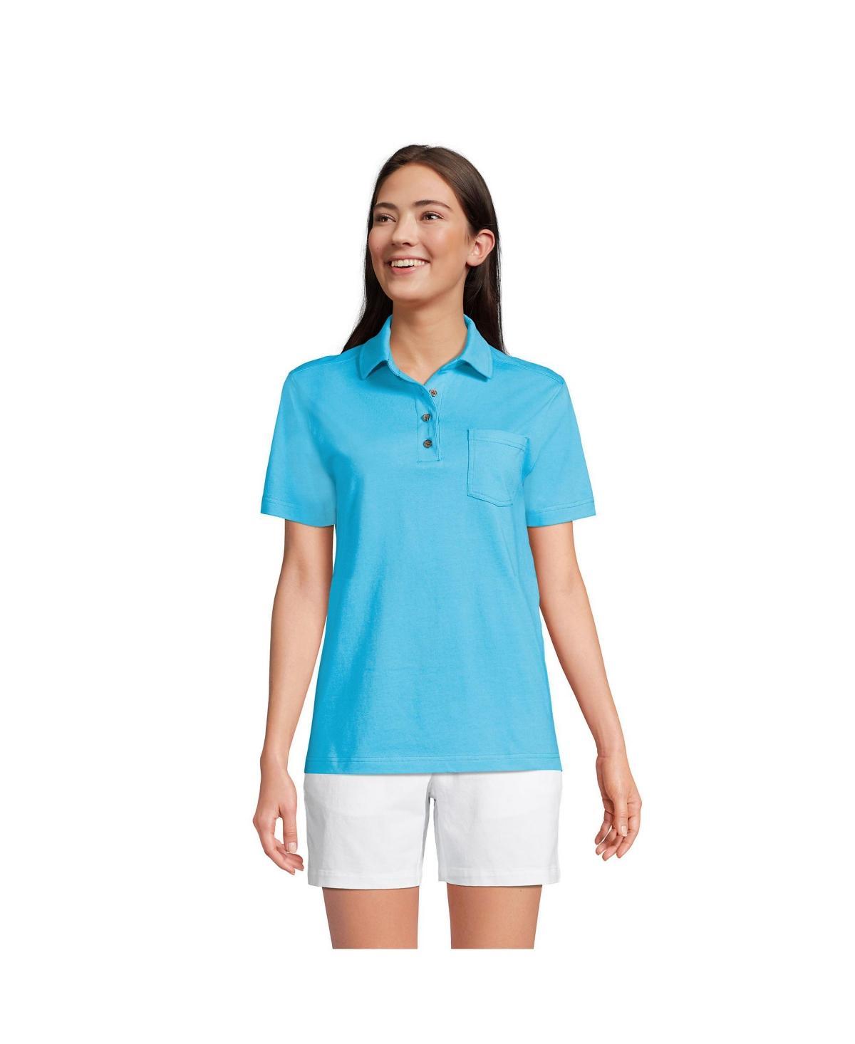 Lands End Womens Short Sleeve Super T Polo Shirt Product Image