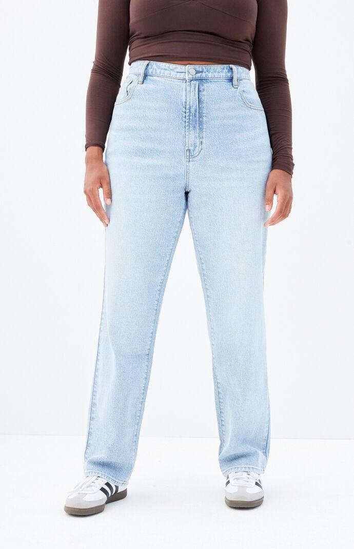 Women's Stretch Light Indigo Curve Dad Jeans Product Image