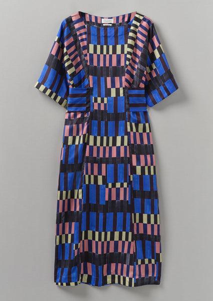 Isobel Harvey Tie Waist Check Print Dress | Multi Product Image