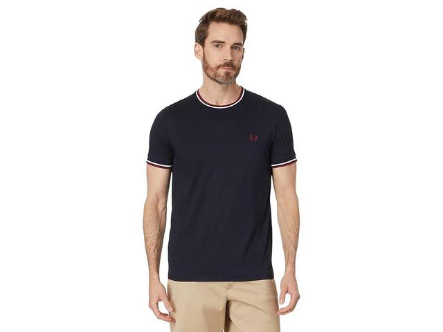 Fred Perry Twin Tipped T-Shirt Snow White/Burnt Red) Men's Clothing Product Image